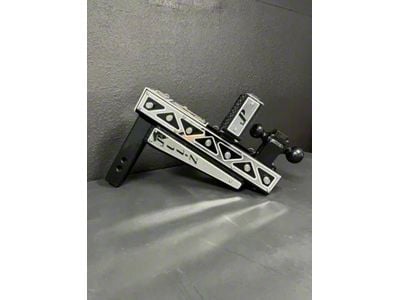 Pul-Z Baller Hauler 2.50-Inch Receiver Hitch Dual-Ball Mount with Triangle Stainless Overlays; Standard 6-Hole; 13.50-Inch Drop; Black (Universal; Some Adaptation May Be Required)