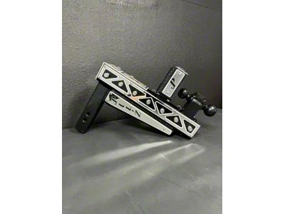 Pul-Z Baller Hauler 3-Inch Receiver Hitch Dual-Ball Mount with Triangle Stainless Overlays; Intermediate 5-Hole; 9-Inch Drop; Black (Universal; Some Adaptation May Be Required)