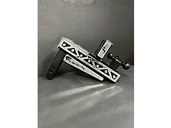 Pul-Z Baller Hauler 2.50-Inch Receiver Hitch Dual-Ball Mount with Stabilizer Kit and Triangle Stainless Overlays; Standard 8-Hole; 19.50-Inch Drop; Black (Universal; Some Adaptation May Be Required)