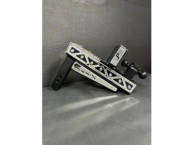 Pul-Z Baller Hauler 2-Inch Receiver Hitch Dual-Ball Mount with Triangle Stainless Overlays; Standard 3-Hole; 4-Inch Drop; Black (Universal; Some Adaptation May Be Required)