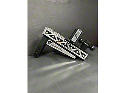Pul-Z Baller Hauler 2-Inch Receiver Hitch Dual-Ball Mount with Triangle Stainless Overlays; Intermediate 5-Hole; 9-Inch Drop; Black (Universal; Some Adaptation May Be Required)