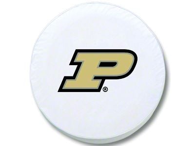 Purdue University Spare Tire Cover; White (66-18 Jeep CJ5, CJ7, Wrangler YJ, TJ & JK)