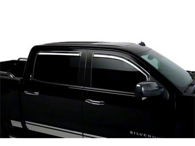 Putco Element Chrome Window Visors; Channel Mount; Front and Rear (17-24 Titan Crew Cab)