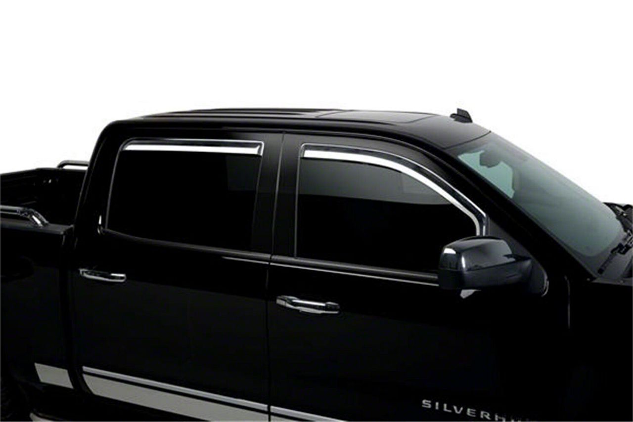 In-Channel Window Visors For Nissan Titan Crew Cab 2004-2015 – Dark Smoke Acrylic – 4pcs