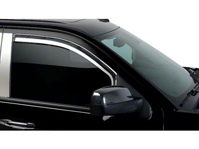 Putco Element Chrome Window Visors; Channel Mount; Front (16-24 Titan XD Crew Cab)