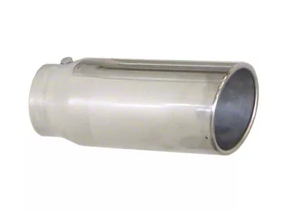 Pypes Angled Cut Rolled End Round Exhaust Tip; 5-Inch; Polished (Fits 4-Inch Tailpipe)