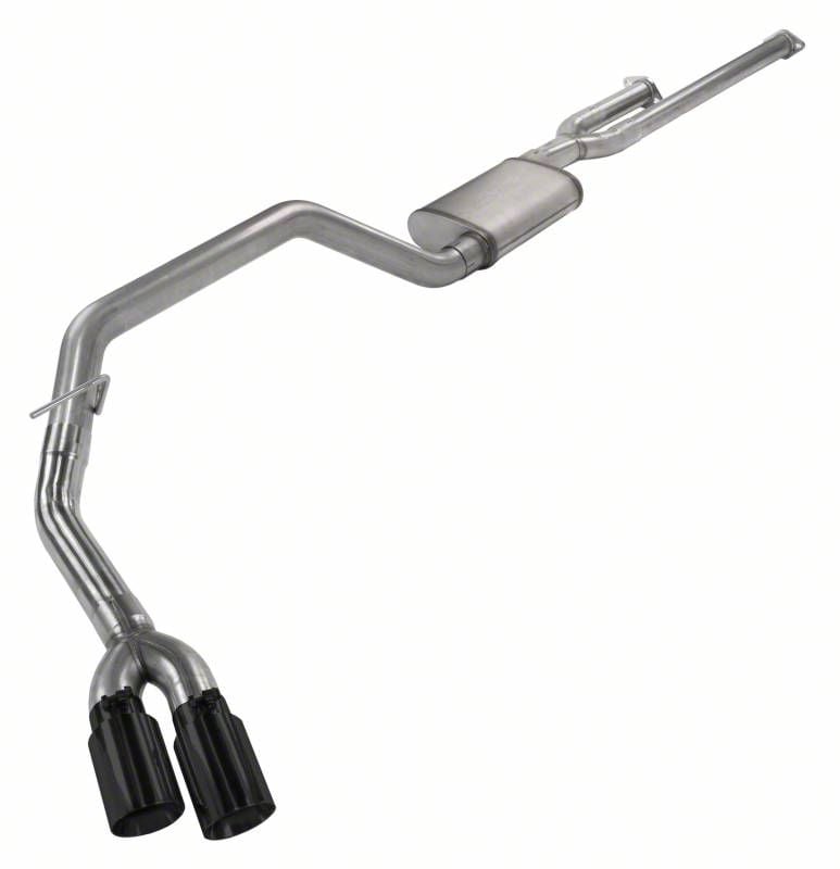Pypes Tundra Street Pro Single Exhaust System with Black Tips; Side