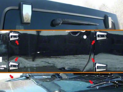 Hinge Cap Package; Stainless Steel (07-18 Jeep Wrangler JK 4-Door)