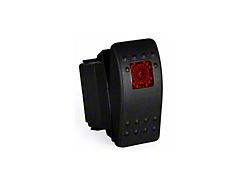 Quake LED 2-Way Red Square Rocker Switch; Red (Universal; Some Adaptation May Be Required)