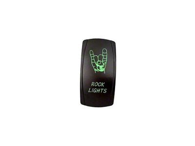 Quake LED 2-Way Rock Lights Rocker Switch; Green (Universal; Some Adaptation May Be Required)