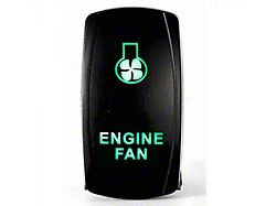 Quake LED 2-Way Engine Fan Rocker Switch; Green (Universal; Some Adaptation May Be Required)