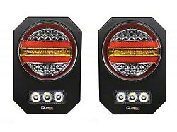 Quake LED Step-Up LED Tail Lights; Black Housing; Clear Lens (20-26 Jeep Gladiator JT)