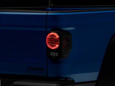 Quake LED Tempest Step Up LED Tail Lights; Black Housing; Clear Lens (20-25 Jeep Gladiator JT)