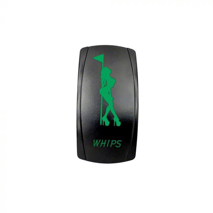 Quake LED Jeep Wrangler 2-Way Whips Rocker Switch; Green QRS709 ...