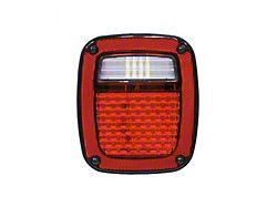 Quake LED LED Tail Lights; Black Housing; Red Lens (97-06 Jeep Wrangler TJ)