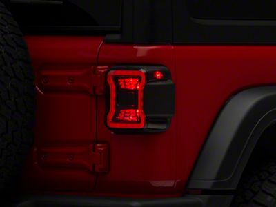Quake LED Tempest Blackout LED Tail Lights; Black Housing; Smoked Lens (18-25 Jeep Wrangler JL)