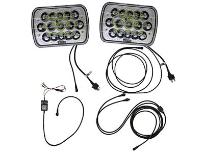 Quake LED Tempest High/Low RGB Accent LED Headlights; Chrome Housing; Clear Lens (87-95 Jeep Wrangler YJ)