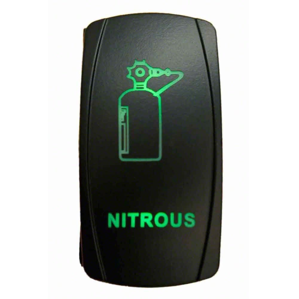 Quake LED Titan 2Way Nitrous Rocker Switch; Green QRS279 (Universal