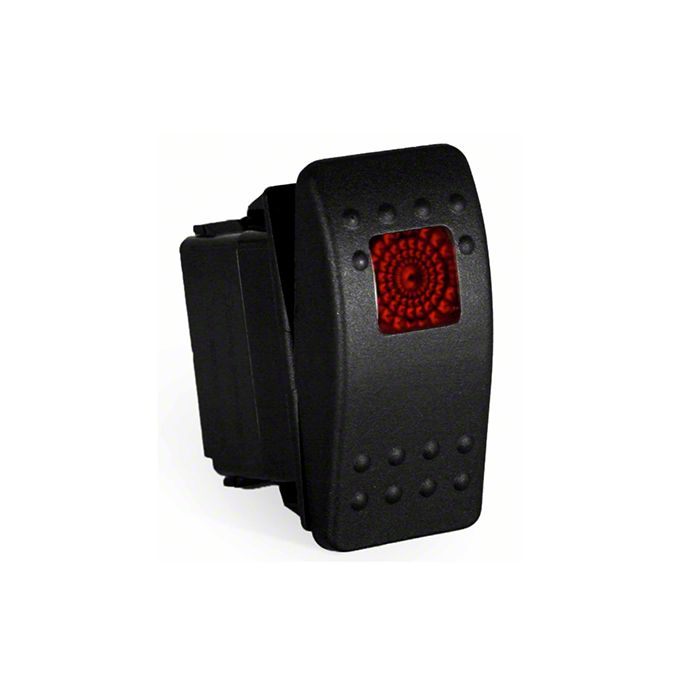 Quake LED Tundra 2-Way Red Square Rocker Switch; Red QRS312 (Universal ...
