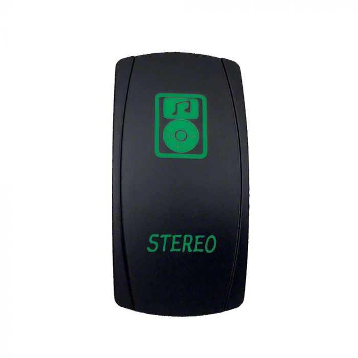Quake LED Tundra 2-Way Stereo Rocker Switch; Green QRS681 (Universal ...