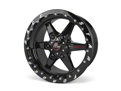 Race Star 93 Truck Star Gloss Black 6-Lug Wheel; 17x9.5; 25mm Offset (25-26 4Runner)