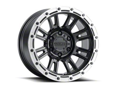Raceline Compass Satin Black with Silver Ring 6-Lug Wheel; 17x8.5; 0mm Offset (05-15 Tacoma)