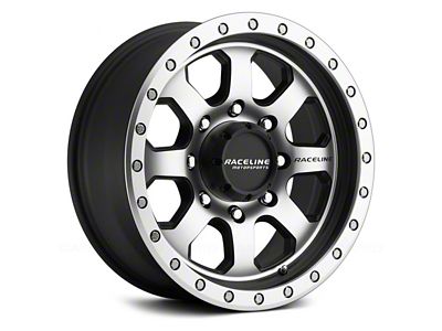 Raceline Avenger Black and Machined 6-Lug Wheel; 17x9; -12mm Offset (25-26 4Runner)