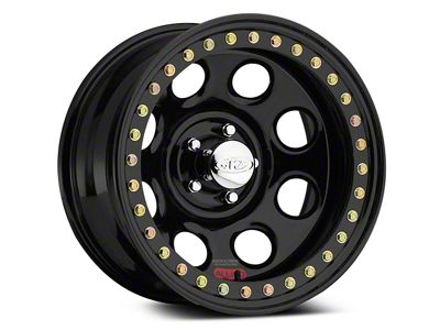 Raceline Competition True Beadlock Rock 8 Black Wheel; 15x10; -44mm Offset (97-06 Jeep Wrangler TJ)