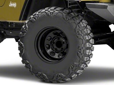 Raceline 81B Soft 8 Black Wheel; 15x7; -6mm Offset (97-06 Jeep Wrangler TJ)