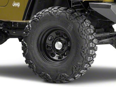 Raceline 81B Soft 8 Black Wheel; 15x8; -19mm Offset (97-06 Jeep Wrangler TJ)
