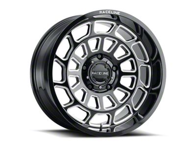 Raceline Warp Gloss Black Machined 6-Lug Wheel; 20x9; 18mm Offset (21-25 Bronco, Excluding Raptor)
