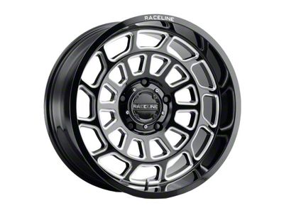 Raceline Warp Gloss Black Milled 6-Lug Wheel; 22x10; -19mm Offset (22-25 Bronco Raptor)