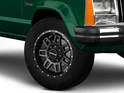 Raceline Injector Black Wheel; 17x8.5; 18mm Offset (84-01 Jeep Cherokee XJ)