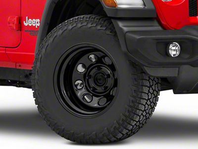 Raceline 81B Soft 8 Black Wheel; 17x9; 0mm Offset (18-25 Jeep Wrangler JL)