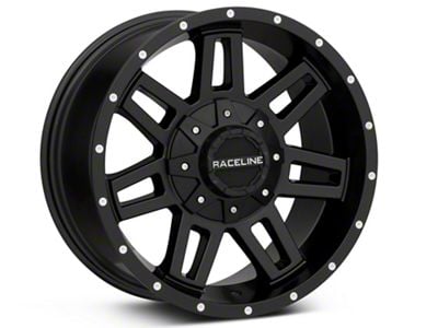 Raceline Injector Black Wheel; 20x9; 0mm Offset (87-95 Jeep Wrangler YJ)