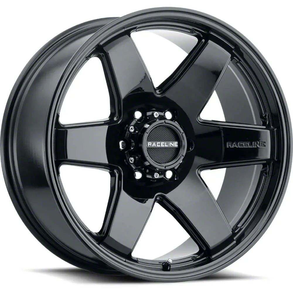 Raceline Tundra Addict Gloss Black 6-Lug Wheel; 18x9; -12mm Raceline Tundra Addict Gloss Black 6-Lug Wheel; 18x9; -12mm