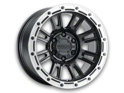 Raceline Compass Satin Black with Silver Ring 5-Lug Wheel; 18x9; 18mm Offset (14-21 Tundra)