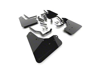 Rally Armor Black Mud Flaps with Metallic Black Logo; Front and Rear (25-26 4Runner)