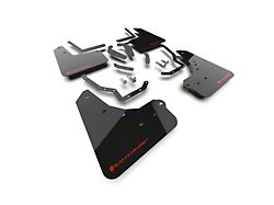 Rally Armor Black Mud Flaps with Red Logo; Front and Rear (25-26 4Runner)