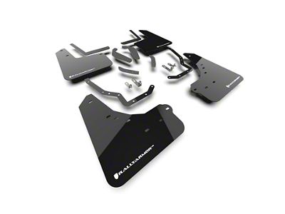 Rally Armor Black Mud Flaps with White Logo; Front and Rear (25-26 4Runner)