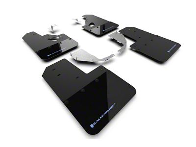 Rally Armor Black Mud Flaps with Area Blue Logo; Front and Rear (21-25 Bronco w/ Steel Rear Bumper, Excluding Raptor)