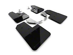 Rally Armor Black Mud Flaps with Metallic Black Logo; Front and Rear (21-26 Bronco w/ Steel Rear Bumper, Excluding Raptor)