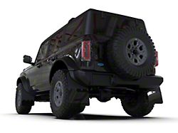 Rally Armor Black Mud Flaps with Metallic Black Logo; Front and Rear (21-26 Bronco w/ Steel Rear Bumper, Excluding Raptor)