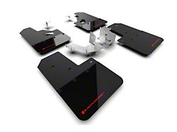 Rally Armor Black Mud Flaps with Red Logo; Front and Rear (21-25 Bronco w/ Plastic Rear Bumper, Excluding Raptor)