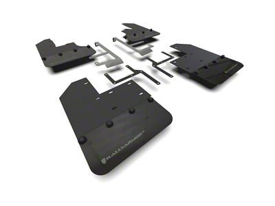 Rally Armor Black Mud Flaps with Army Green Logo; Front and Rear (20-25 Jeep Gladiator JT Launch Edition, Mojave, Rubicon)
