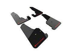 Rally Armor Black Mud Flaps with Red Logo; Front and Rear (18-21 Jeep Grand Cherokee WK2 Trackhawk)