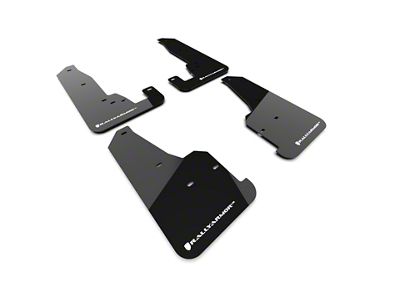 Rally Armor Black Mud Flaps with White Logo; Front and Rear (18-21 Jeep Grand Cherokee WK2 Trackhawk)