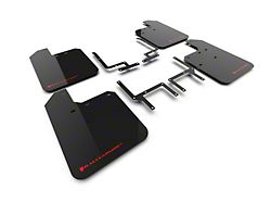 Rally Armor Black Mud Flaps with Red Logo; Front and Rear (18-25 Jeep Wrangler JL Rubicon)