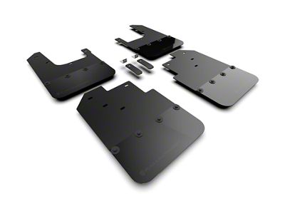 Rally Armor Black Mud Flaps with Metallic Black Logo; Front and Rear (16-23 Tacoma)