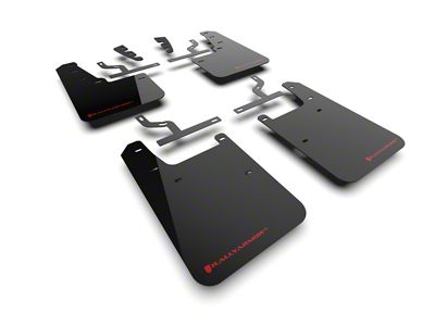 Rally Armor UR Mud Flaps with Red Logo; Front and Rear (22-25 Tundra)